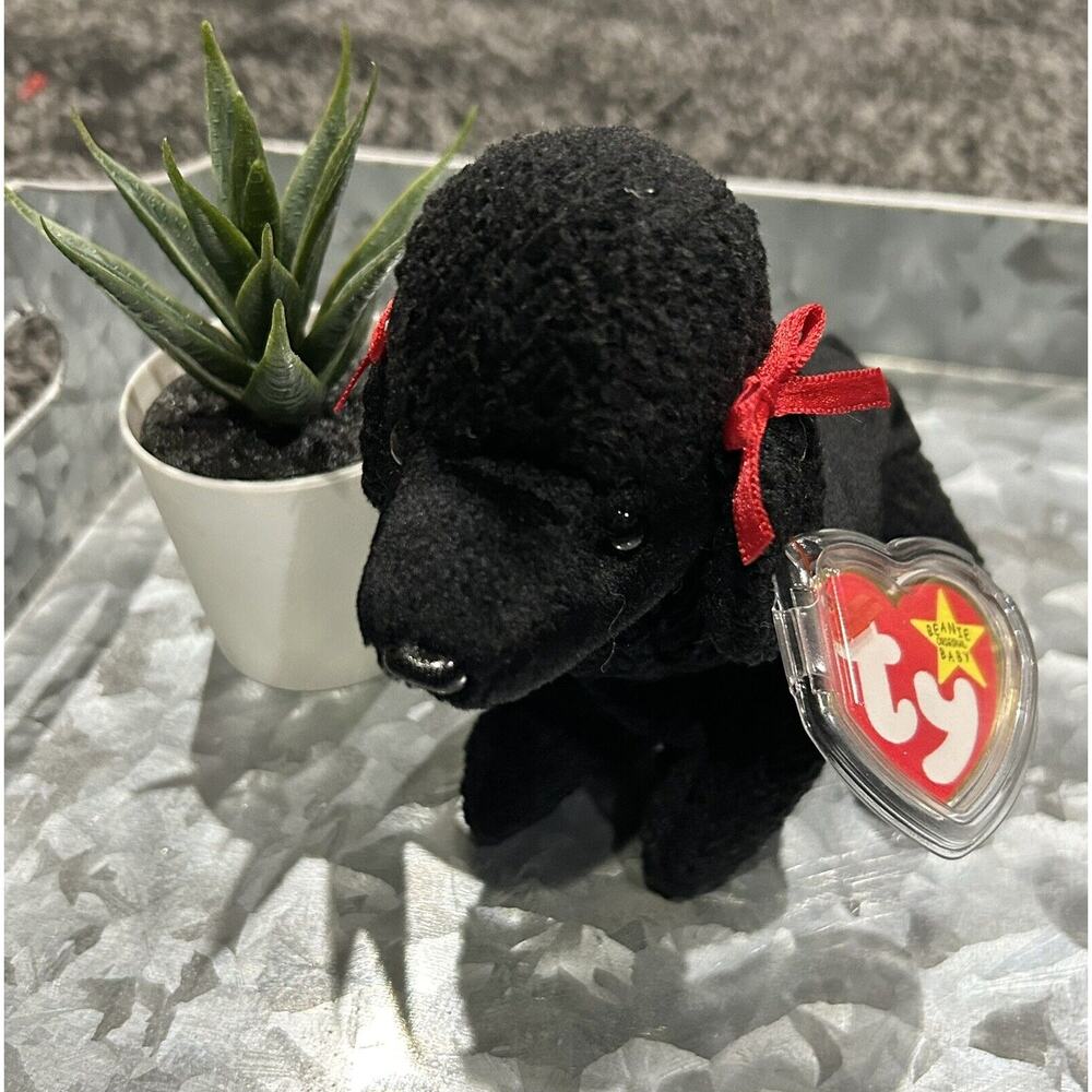 TY Beanie Baby Original GIGI The Black Poodle Plush Mint Tag and Protector 1998